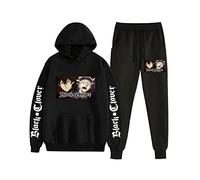 Unisexe Anime Black Clover Hoodie Pantalon Survêtements Asta Sweat À Manches Longues Taille Élastique Pantalon De Jogging 2 pcs/Ensemble