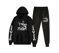 Unisexe Anime Black Clover Hoodie Pantalon Survêtements Asta Sweat À Manches Longues Taille Élastique Pantalon De Jogging 2 pcs/Ensemble