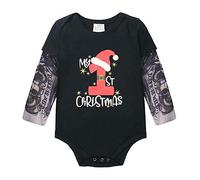 Unisexe bébé garçon noël Costumes Bodys Tattoo Sleeve Barboteuse Noir 1er 24M