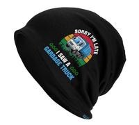Unisexe Bonnet De Nuit Drôle De Camion Poubelle Désolé, Je suis en Retard, J'Ai Vu Un Camion Poubelle Casquette De Cyclisme Moelleux Chapeaux De Course pour Adultes, Le Camping, La Course