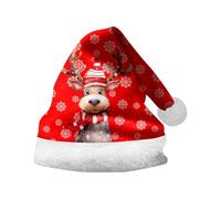 Unisexe Bonnet Noel Chapeau de Noël pour Homme et Femme en Peluche d'hiver Chaud Christmas Costume Ornements Chapeaux Imprimés Flocons Neige, d'élans