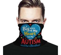 Unisexe Cache-Col Mon Cœur Est Autiste Et C'est Mon Frère Echarpe Tête Pirate Respirant Balaclava Anti-Solaire Bandeau Magique pour Sports Yoga Course À Pied