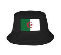 Unisexe Chapeau De Soleil Algérie Drapeau Classique Algérien Emblème National Doré Chapeau Bob Doux Casquette De Seau Protection De Soleil Bucket Hat pour Eté Voyage Plage