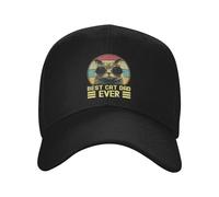 Unisexe Chapeau de Soleil Personnalisé Cool Vintage Meilleur Chat Papa Jamais Casquette de Baseball Hommes Femmes Réglable Unisexe Fête des Pères Cadeau Papa Chapeau Été Chapeau De Soleil Cadeau