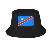 Unisexe Chapeau De Soleil Personnalisé République du Congo Drapeau Bucket Hat Hommes Femmes en Plein Air Soleil Été Pêche Cap Cadeau
