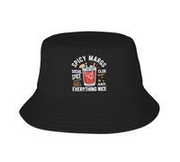 Unisexe Chapeau De Soleil Spicy Margs Cocktail Club Spice Ice Et Everything Nice Black 17 Chapeaux De Plage Pliable Chapeaux De Seau Léger Bucket Hat pour Plage Voyage Pêche