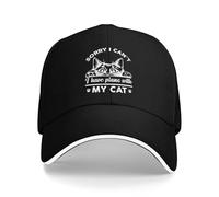 Unisexe Chapeau Désolée, Je Ne Peux Pas, J'Ai des Projets avec Mon Chat. Casquette De Baseball Plat Casquette Trucker Confortable Baseball Cap pour Sport Toutes Les Saisons Été