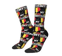 Unisexe Chaussette Running Mon Coeur, Mon Pays, Ma Belgique Sport Chaussettes Mode Chaudes Chaussettes Respirant Chaussettes Tennis Pour Hiver Trekking Yoga