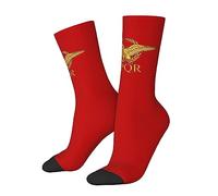 Unisexe Chaussettes Courtes Drapeau Du Sénat De L'Empire Romain Spqr Socks Anti-Ampoules Chaussettes Sport Pour Training Femme Marche 40Cm