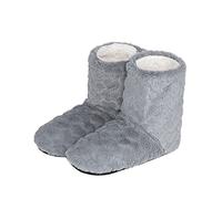 Unisexe Chaussons Chauds Hiver Bottes de Sol Slipper Intérieur Extérieur Epaissir Pantoufles Thermiques Chausson Anti-dérapant Boots Chambre Maison Confort Cadeau Noël Anniversaire 38-40 Gris Foncé