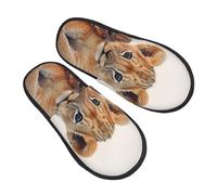 Unisexe Chaussons Homme Femme Petit Lion Chaussons Pour Homme Et Femme Classique Peluche Chaussons Lavable Chaussons Usage Unique Pour Salon Chambre Exterieur L