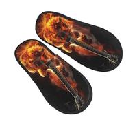 Unisexe Chaussons Usage Unique Guitare De Feu Chausson Hommes Sont Tendance Chaussures D'Intérieur Antidérapantes Pantoufle Pour Salon Interieur Maison M