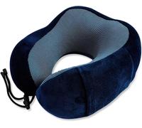 Unisexe Coussin De Voyage Mousse À Mémoire Oreiller Oreiller Pour Le Cou Neck Pillow Pour Adolescents, Avion/Autobus/Train Voyage,Accueil,Bureau, 360 ° Soutien Du Cou Et Du Menton Bleu Foncé