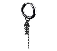Unisexe Cross Moon Star Leaf Stick Geometry Fish Bone Chain Hoop Boucles d'oreilles pendantes Chic Man Titanium Steel Nappa Punk Party Beautiful Design