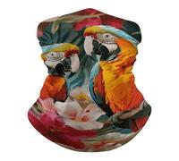 Unisexe Écharpe Tube, Echarpe Gaiter Plantes Tropicales et perroquets Multi-Usage Décoration faciale pour Adulte Ski Course à Pied
