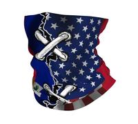 Unisexe Écharpe Tube,Les Drapeaux américains et haïtiens se combinent,Bande de Cheveux Imprimé Echarpe Gaiter pour Course à Pied Ski Moto 26X30cm