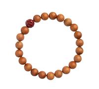 Unisexe en Bois de Santal Naturel, cinabre, Bracelets de prière, Lien Bouddhiste, chaîne de Poignet, Perles