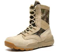 Unisexe Extérieur Mi-Mollet Imperméable Desert Bottes Bottes De Randonnée Respirant Camouflage Tactiques Bottes Militaires, Khaki Camo, 3 UK