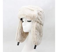 Unisexe Hiver Chapka Chaud Russe Ushanka Chapeau avec Oreille Rabat Hommes Femmes Bomber Chapeau Casquettes De Neige Hiver Trappeur Casquette-Beige