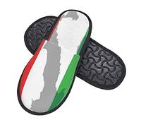 Unisexe Hiver Chaud Pantoufles Carte Du Drapeau Italien Chaussons Homme Femme Unique Chaussons Pour Homme Et Femme Lavable Peluche Chaussons Pour Maison Piscine Spa L