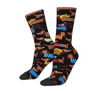 Unisexe Homme Chaussettes I Love Mes Chiens Teckels Hommes Socquettes Respirantes Chaussettes De Sports Pour Training Basketball Courir 40Cm