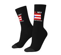 Unisexe Homme Chaussettes J'Aime Mon Papa Portoricain Socquettes Sportswear Anti-Ampoules Chaussettes Sport Pour Training Marche Basketball 40Cm