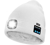Unisexe Led Bluetooth Bonnet Lampe Frontale,Usb Rechargeable 4 Led Musique Parleur Chapeau De Course Lumière Chaud Polaire Doublée Tricot Bonnet Cadeaux Pour Hommes Et Femmes[Z1639]