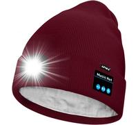 Unisexe Led Bluetooth Bonnet Lampe Frontale,Usb Rechargeable 4 Led Musique Parleur Chapeau De Course Lumière Chaud Polaire Doublée Tricot Bonnet Cadeaux Pour Hommes Et Femmes[Z1631]