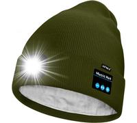 Unisexe Led Bluetooth Bonnet Lampe Frontale,Usb Rechargeable 4 Led Musique Parleur Chapeau De Course Lumière Chaud Polaire Doublée Tricot Bonnet Cadeaux Pour Hommes Et Femmes[Z1620]