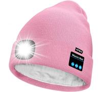 Unisexe Led Bluetooth Bonnet Lampe Frontale,Usb Rechargeable 4 Led Musique Parleur Chapeau De Course Lumière Chaud Polaire Doublée Tricot Bonnet Cadeaux Pour Hommes Et Femmes[Z1640]