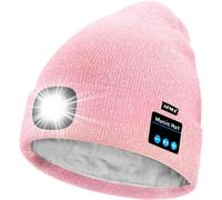 Unisexe Led Bluetooth Bonnet Lampe Frontale,Usb Rechargeable 4 Led Musique Parleur Chapeau De Course Lumière Chaud Polaire Doublée Tricot Bonnet Cadeaux Pour Hommes Et Femmes[Z1607]
