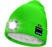 Unisexe Led Bluetooth Bonnet Lampe Frontale,Usb Rechargeable 4 Led Musique Parleur Chapeau De Course Lumière Chaud Polaire Doublée Tricot Bonnet Cadeaux Pour Hommes Et Femmes[Z1616]