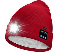 Unisexe Led Bluetooth Bonnet Lampe Frontale,Usb Rechargeable 4 Led Musique Parleur Chapeau De Course Lumière Chaud Polaire Doublée Tricot Bonnet Cadeaux Pour Hommes Et Femmes[Z1637]