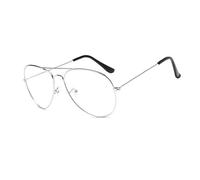 Unisexe Lunettes Aviateur de Vue Grande Verre Transparent Montures métalliques Retro Fashion Eyeglasses