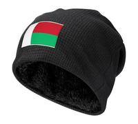 Unisexe Madagascar Drapeau Bonnet sans Revers Tricoté Ski pour Homme Femme Doublure Polaire Intérieure Design Drapeau Chaud Confortable Chapeau Hiver Activités Décontractées