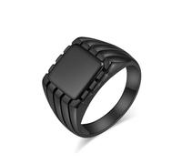 Unisexe minimaliste froid lumière carré chevalière titane acier bague neutre simple personnalité main bijoux
