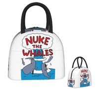 Unisexe Nuke The Whales Sacs déjeuner Boîte à Bento Isolée Boîte à Déjeuner Portable Sac de Pique-Étanche Sacs Thermique pour Femme Étudiant Travail classique vintage