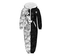 Unisexe Onesie Famille Sweat à Capuche, Morbuy Parent-Enfant Vêtements 3D Imprimé Jumpsuit Manche Longues Sweatshirt Adult Zip Onesie Une Pièce Vêtement de Nuit Pyjama (M (135-140cm),Lion)