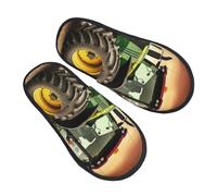 Unisexe Pantoufles À L' Hôtel Thème Du Tracteur Chaussures D'Intérieur Classique Chaussons Homme Femme Antidérapantes Chaussons Pour Homme Et Femme Pour Maison Spa Chambre L