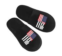 Unisexe Pantoufles Chaussons Fluffy Drapeau De La Bretagne (Gwenn Ha Du) Et De L'Amérique Chaussures D'Intérieur Confort Hiver Chaud Pantoufles Retro Pantoufles À L' Hôtel Pour Voyages Salon L