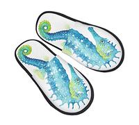 Unisexe Peluche Chaussons Motif Hippocampe Chausson Hommes Antidérapantes Chaussons Homme Femme Sont Tendance Pantoufles De Spa Pour Piscine Exterieur Interieur M