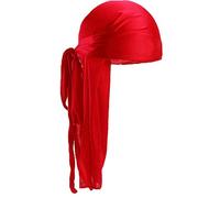 Unisexe Polyester Turban Cap Silky Durag Dôme Longue Queue Larges Bretelles Headwraps Lisse Pirate Cap Solide Couleur Motard Turban Pour Les Femmes Foulard Hommes