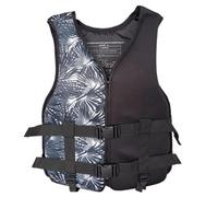 Unisexe Portable Veste de Kayak en Mousse EPE Haute Flottabilité Sangles Réglables pour Canoë Navigation Natation Sports Nautiques(Black,L)
