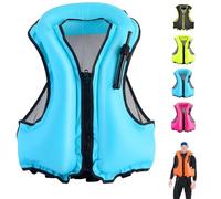 Unisexe Portable Veste de Kayak en Néoprène Haute Flottabilité Sangles Réglables pour Canoë Plongée Paddle Sports Nautiques(Blue)
