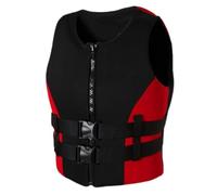 Unisexe Portable Veste de Kayak en Néoprène Nylon Haute Flottabilité pour Navigation Natation Canoë Loisirs Aquatiques(Red,3XL)