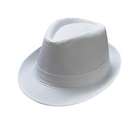 Unisexe - Pour hommes et femmes de style britannique - Couleur unie - Chapeau de jazz - Chapeau de soleil - Chapeau de pêche - Chapeau d'été pour femme, Blanc., taille unique