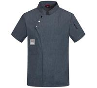 Unisexe Restaurant Chef Uniforme Chemise Manches Courtes Chef Veste Vêtements de Travail Manche Courte