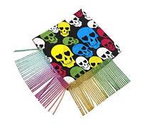 Unisexe Rhinestone Fringe Bandana Roses Pompons Écharpe Diamant Carré Écharpes séduisantes Discothèque Foulard Foulard à paillettes Cowboy Costume Accessoires pour fête discothèque Halloween