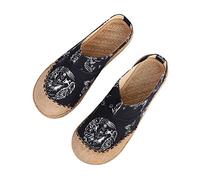 Unisexe Sabots Couples Mules Sandales en Lin Respirant Tongs à Bout Fermé Confort Chaussons Pantoufles Maison Bureau Style Chinois Slipper Eté Chaussures pour Intérieur Extérieur Marche Jardin Cuisine