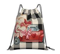 Unisexe Sac a Dos Cordon Ballon Camion d'amour Bonne Fête de l'amour Sacs de Sport à Cordon Moderne Sac de Piscine pour Plage Fitness Swimming 36X42cm